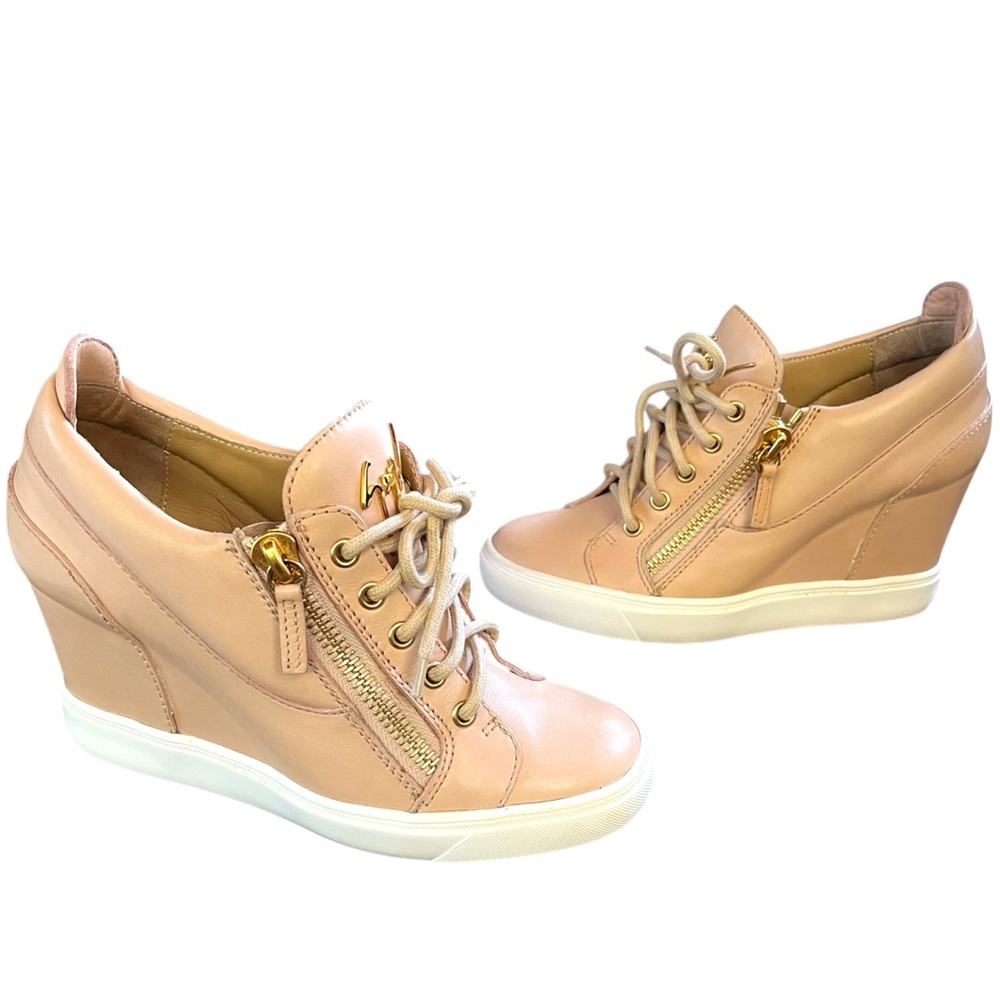 GIUSEPPE ZANOTTI | EUC Lorenz Zip-Front Wedge Sneakers Size 38